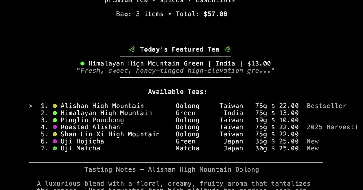 Living Roots — Terminal Store | Shop Tea via SSH